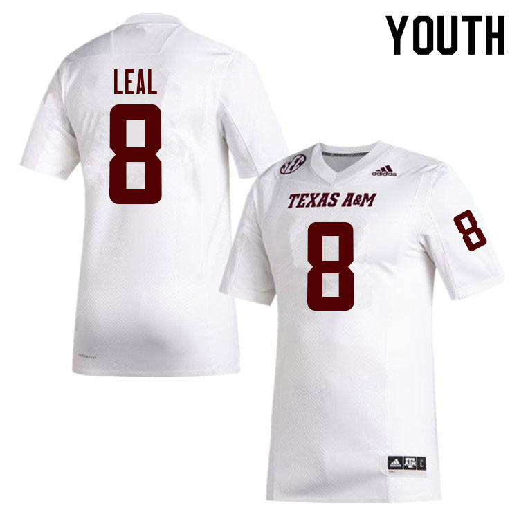 Youth #8 DeMarvin Leal Texas A&M Aggies College Football Jerseys Sale-White